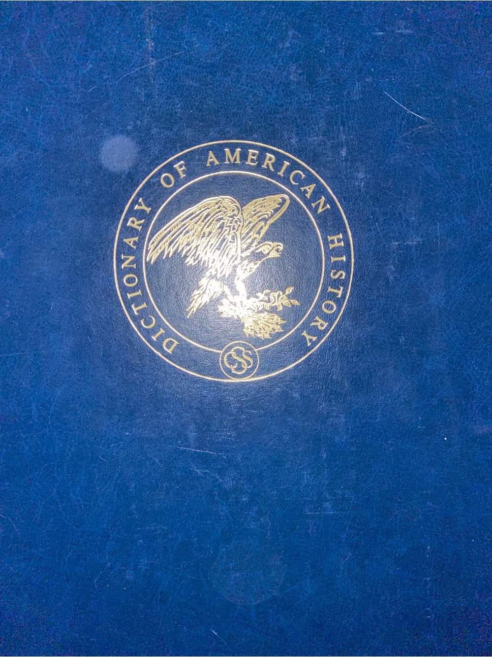 History book USA Dictionary U.S.American History Blue Gold American Eagle Emblem